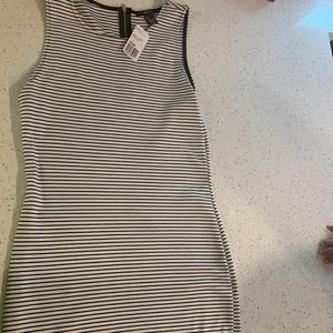 White and black stripes  dress